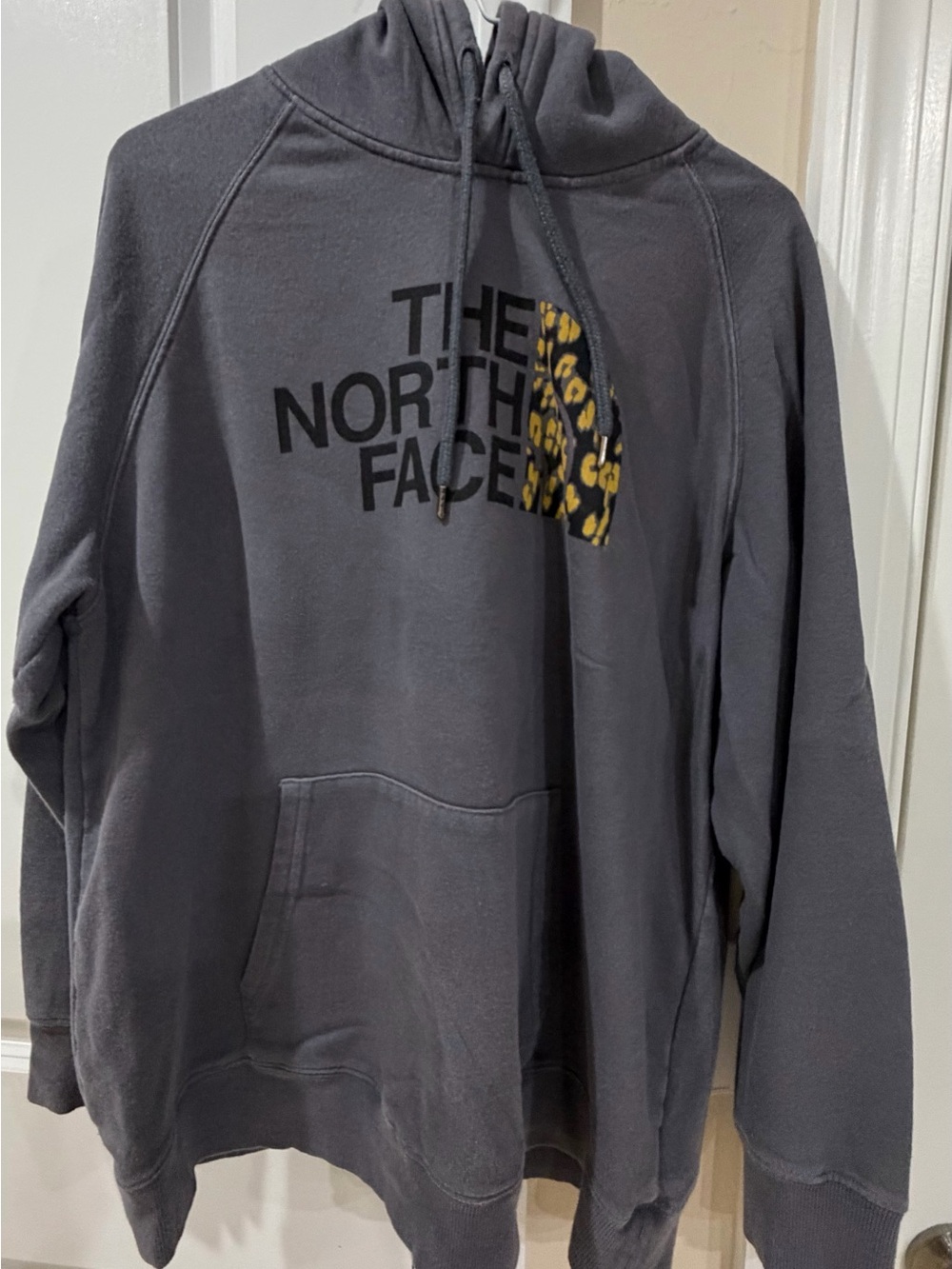 The North Face Women’s Charcoal  Hoodie with Leopard Logo XL